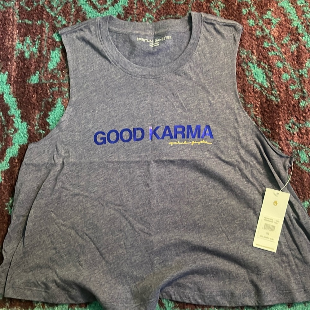 NWT Spiritual Gangster Cropped Tank XL Purple Good Karma
